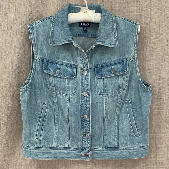 Chaps Jackets & Blazers - NWOT Chaps Denim Vest Jacket